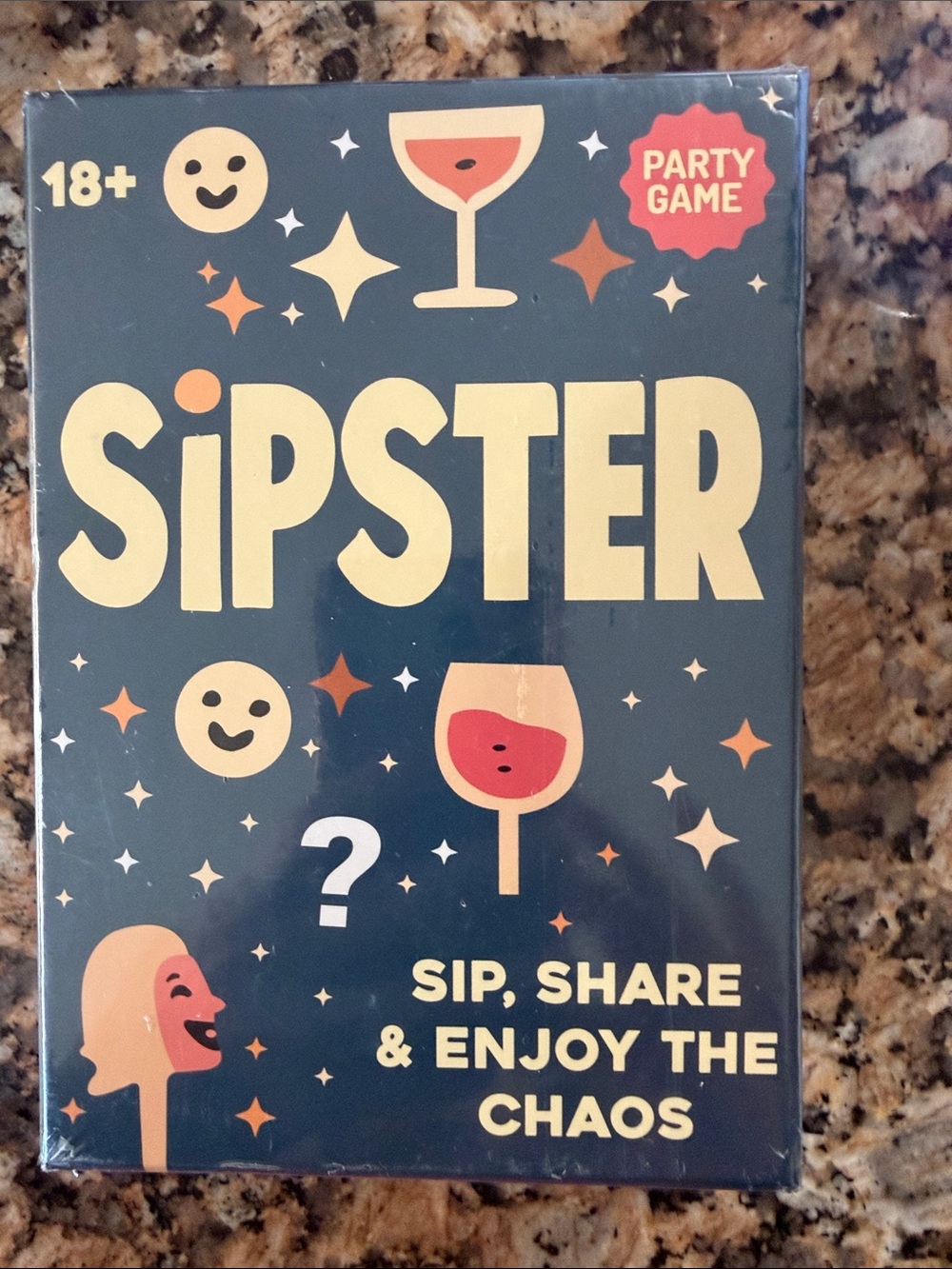 New Sipster Party Game - Navy & Cream Party Card Game Sealed in plastic